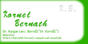 kornel bernath business card